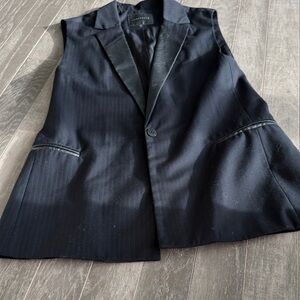 Sanctuary Black faux long vest